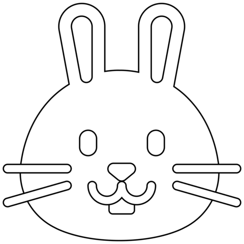 Rabbit Face Emoji Coloring Page